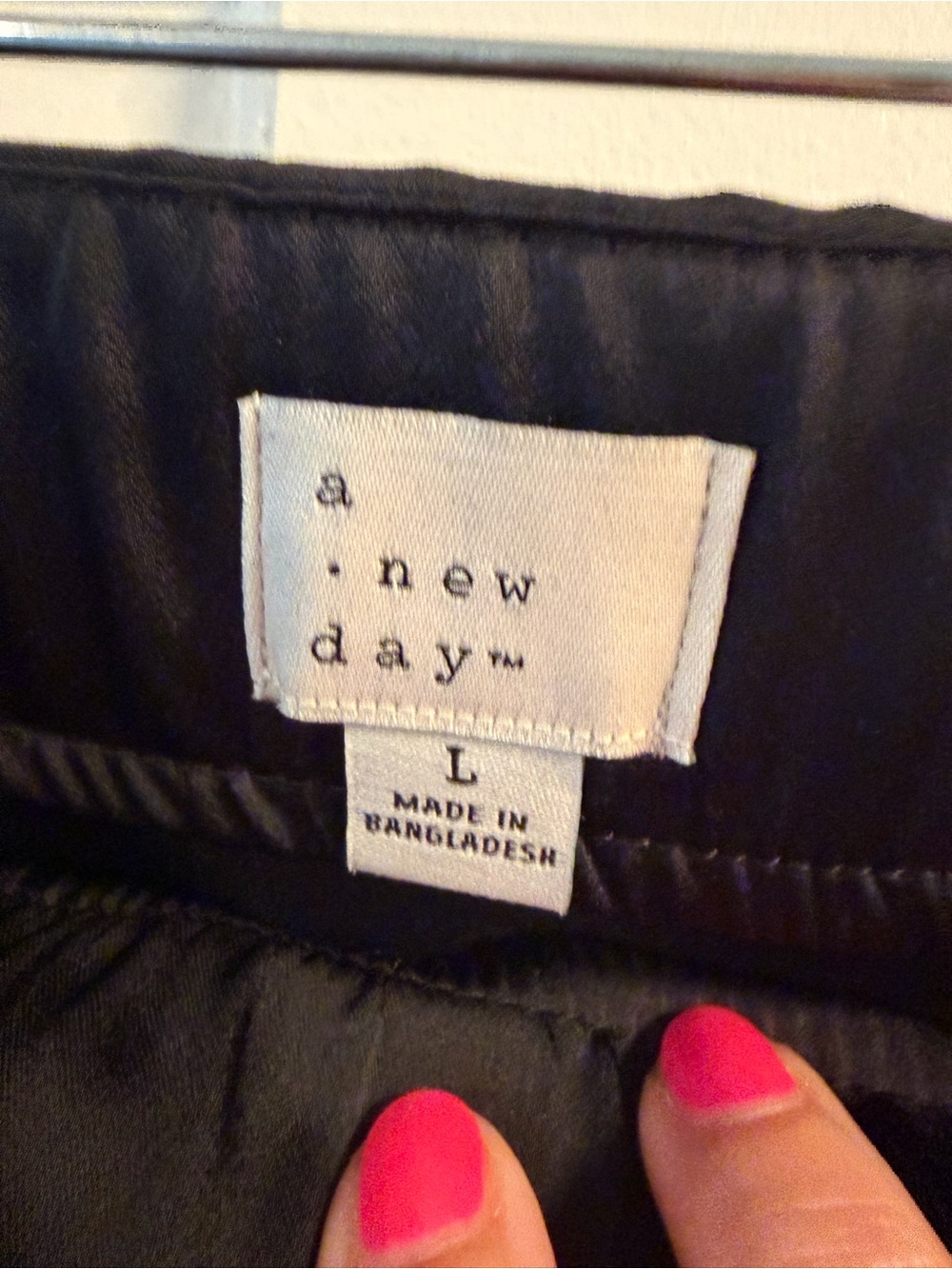 A New Day Black Satin Maxi Skirt with Slit - Picture 6 of 7